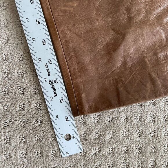 Vintage Banana Republic Leather Pants 38x34 Brown Straight Fit Ankle Zip BootCut - Picture 16 of 16